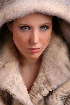 Woman Wearing Fur Stock Photography
