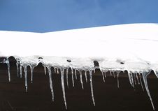 Icicles On Roof Stock Images