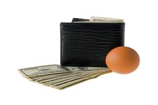 Easter Egg With Wallet And Banknotes Royalty Free Stock Photo
