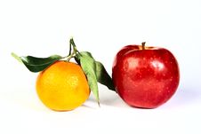 Apple With Mandarin Royalty Free Stock Images