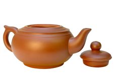 Open Chinese Pottery (clay) Teapot. Stock Image Open Chinese Pottery (clay) Teapot. Stock Image