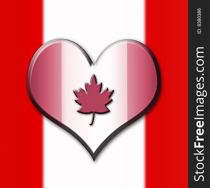 Flag of Canada as a heart