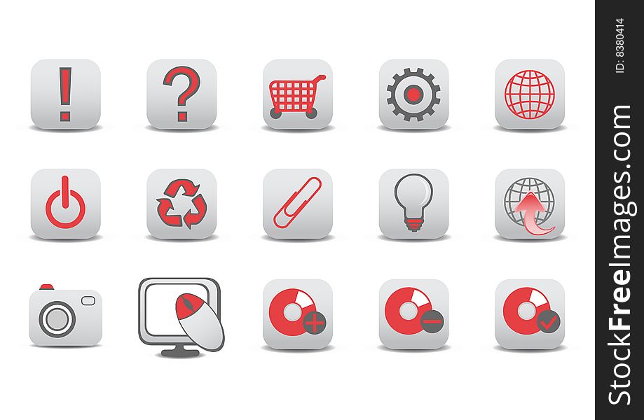 Vector illustration of different Website and Internet icons