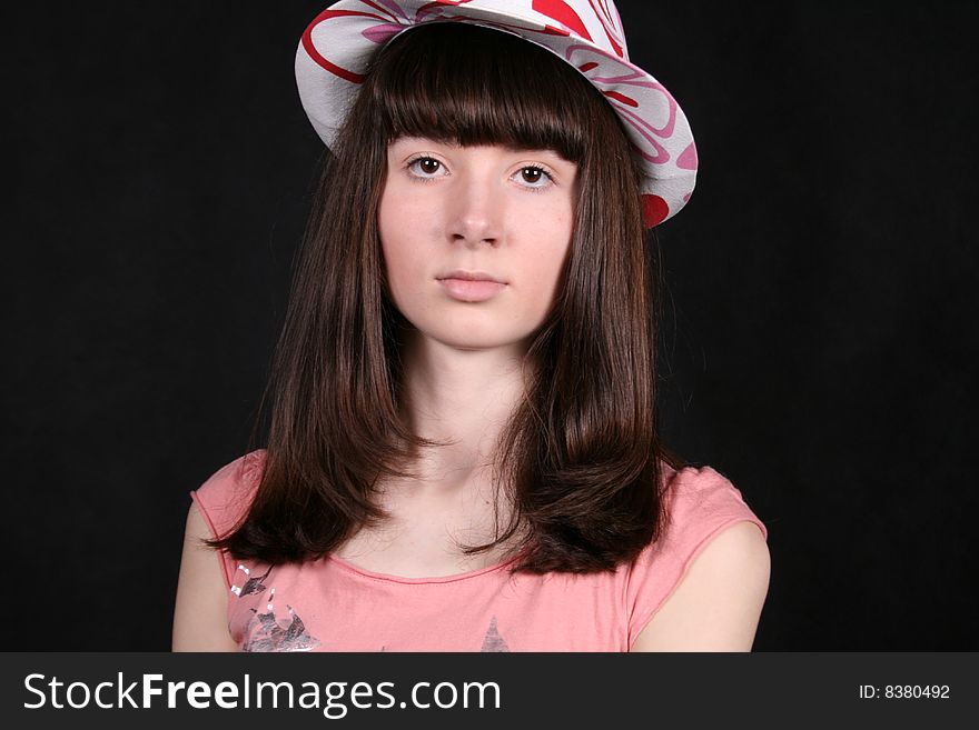 Studio portrait of a pretty girl