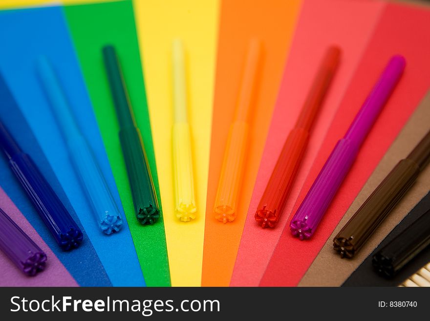 Colour felt-tip on colour paper