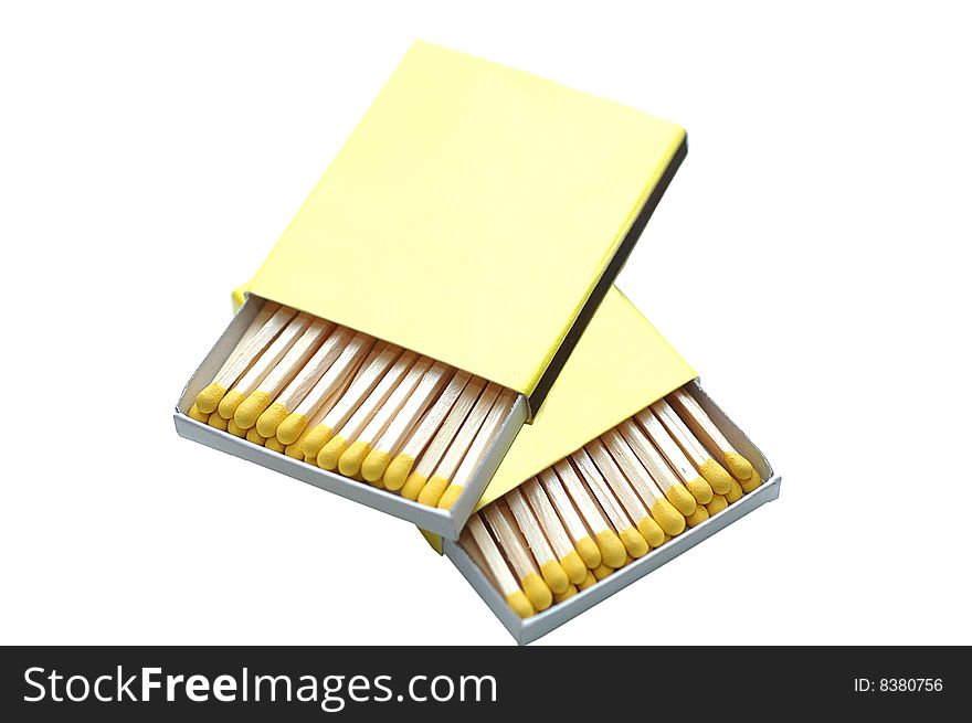 Matches two yellow box on a white background