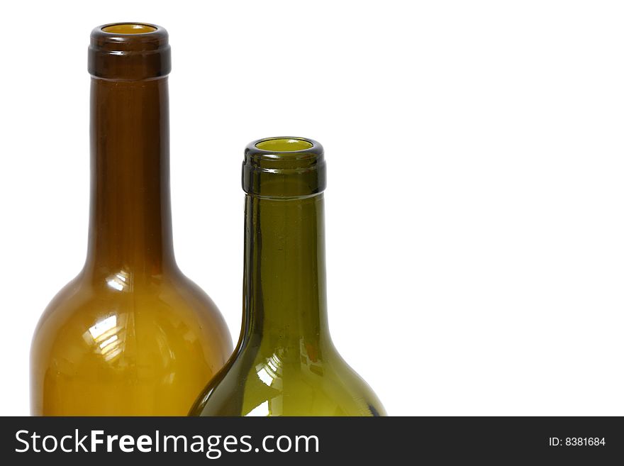 Detail of bottle isolated on the white background