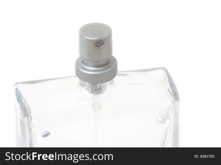 Detail of perfume isolated on the white background