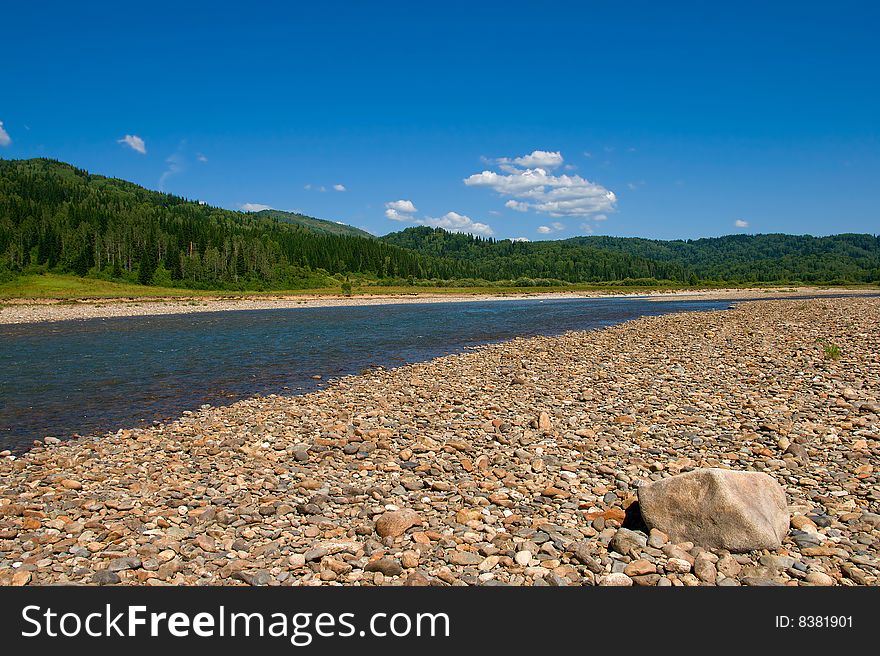 River in the mountains landscape