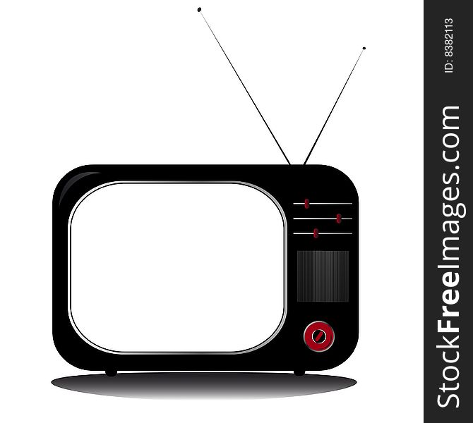 Retro television coloured with antenns. Retro television coloured with antenns