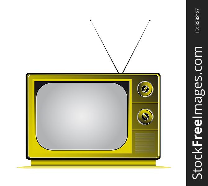 Retro television coloured with antenns. Retro television coloured with antenns