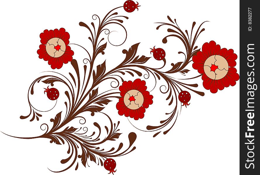 Floral Abstract Design Element.