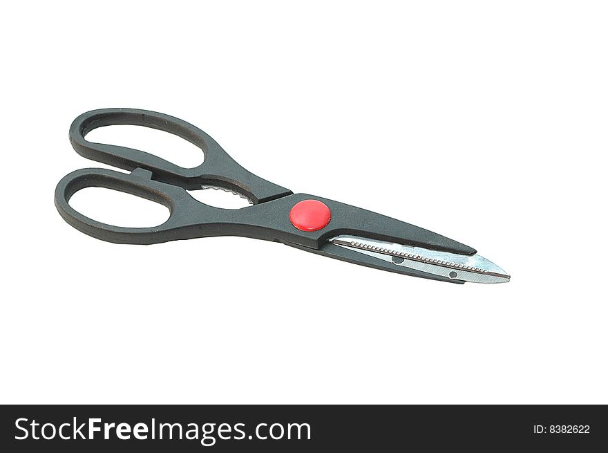 Isolated sartorial steel scissors on a white background