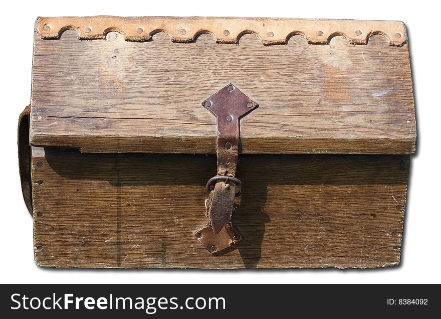 Old wooden box used to keep canon gunpowder. Old wooden box used to keep canon gunpowder