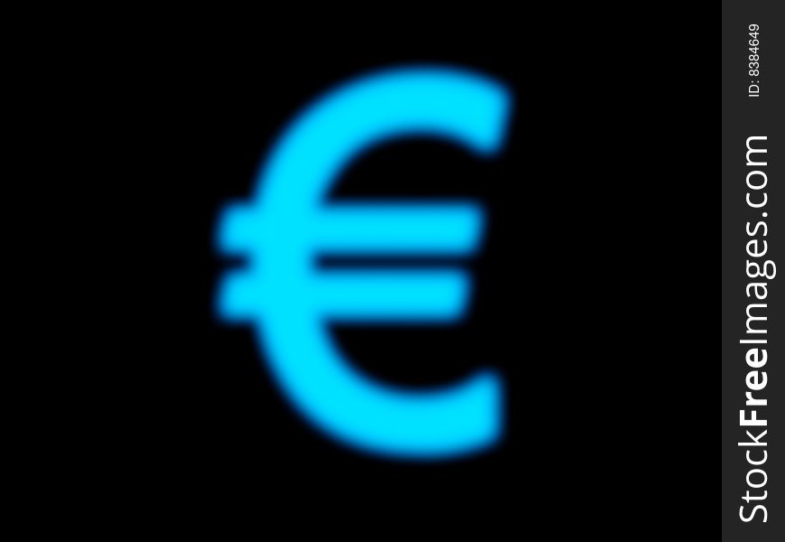 Euro sign on black background