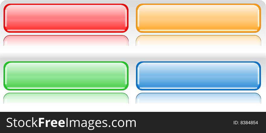 Four color shiny web buttons. Four color shiny web buttons