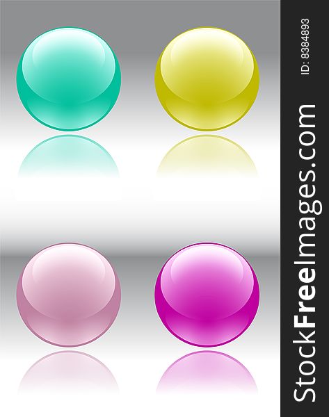 Four color shiny web buttons. Four color shiny web buttons