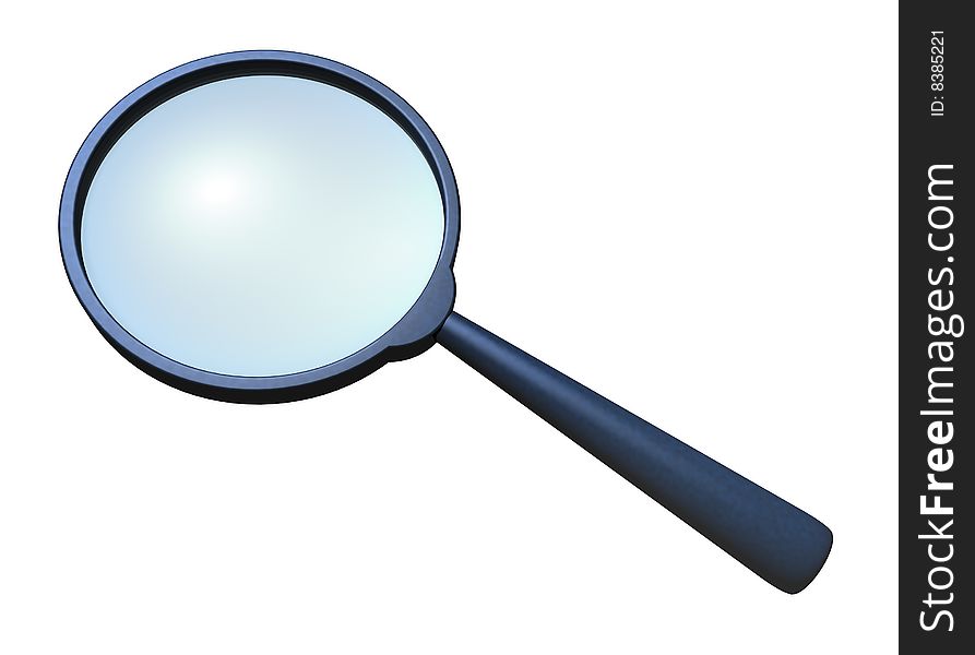 Magnifying Glass On White