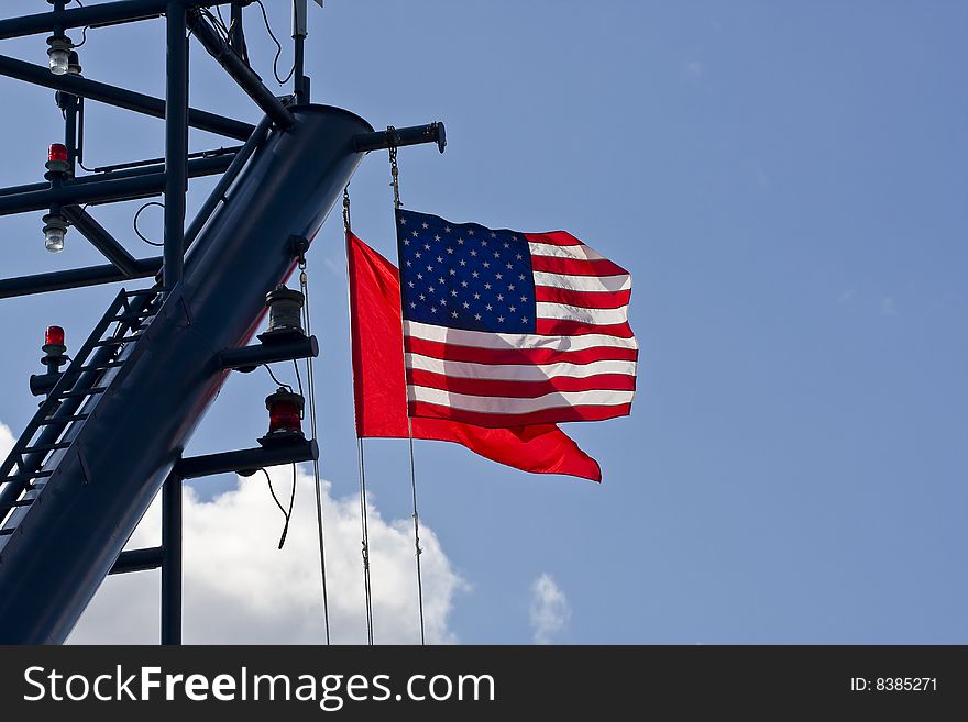 American Flag on Cruise Ship
