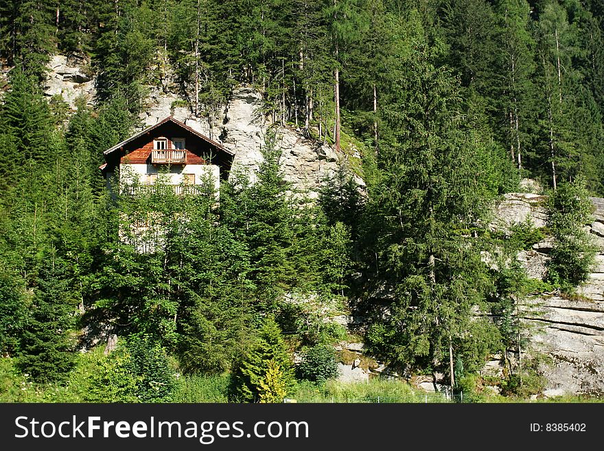 Typical Alpine Wooden House