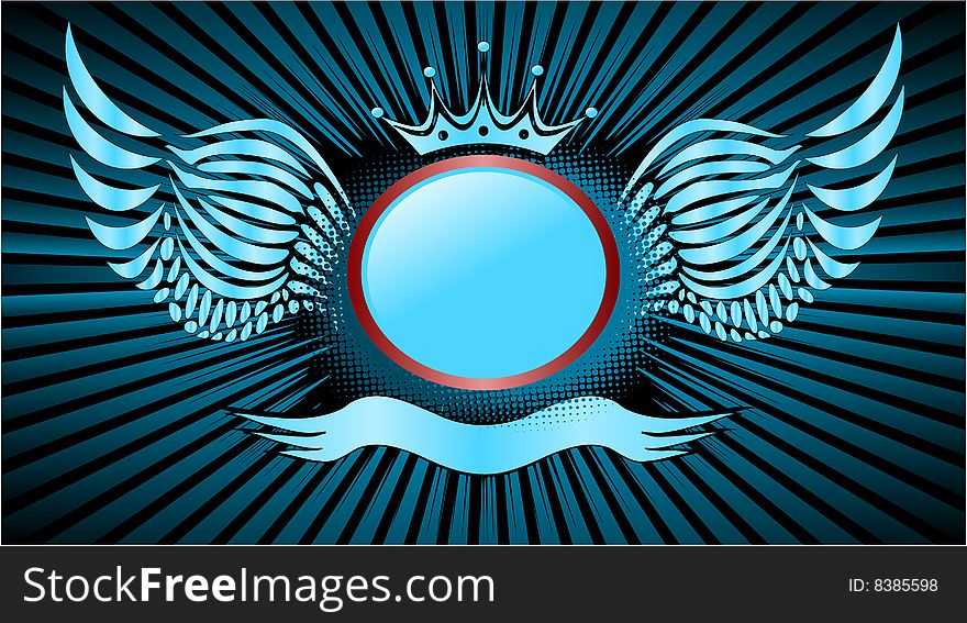 Abstract background badge with wings