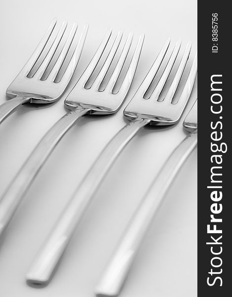 Abstract shot of a set of forks