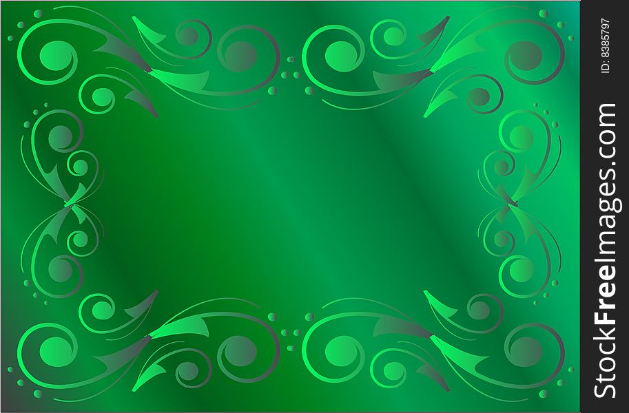 Green decor frame abstract background