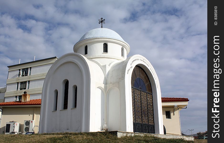 View on a church in Poligyros - Greece