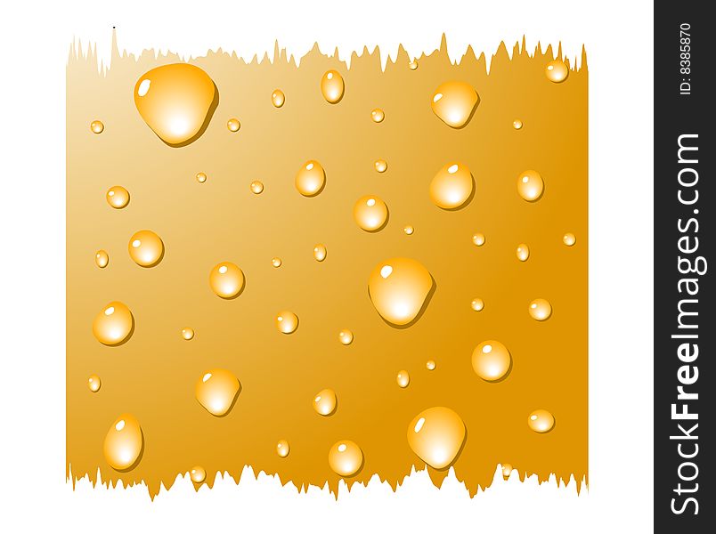 Orange wet surface with drops