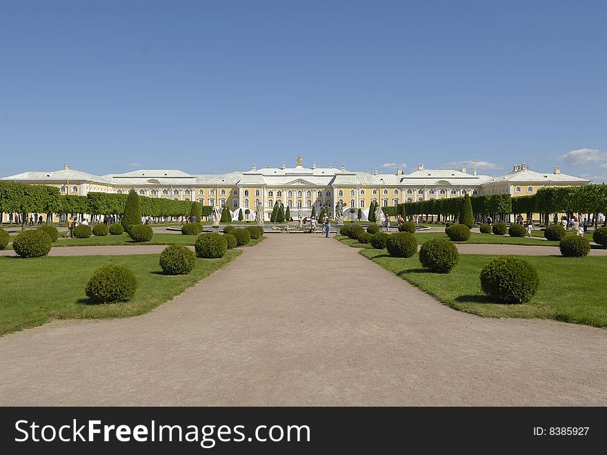 Peterhof gardens and palace in St. Petersburg, Russia