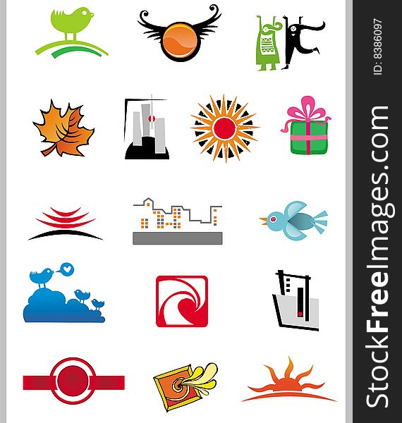 Set of colorful editable vector signs (variant on white). Set of colorful editable vector signs (variant on white)