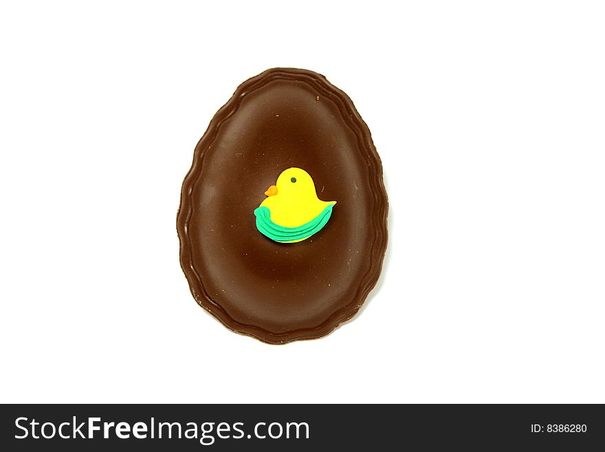 Chocolate decorated egg as Easter symbol. Chocolate decorated egg as Easter symbol