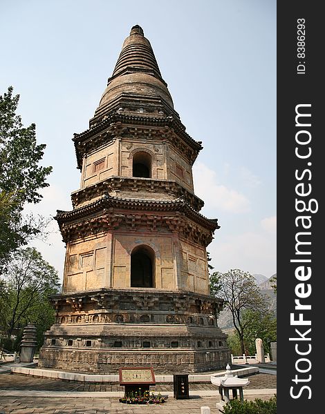 Stone stupa in the temple,beijing,china