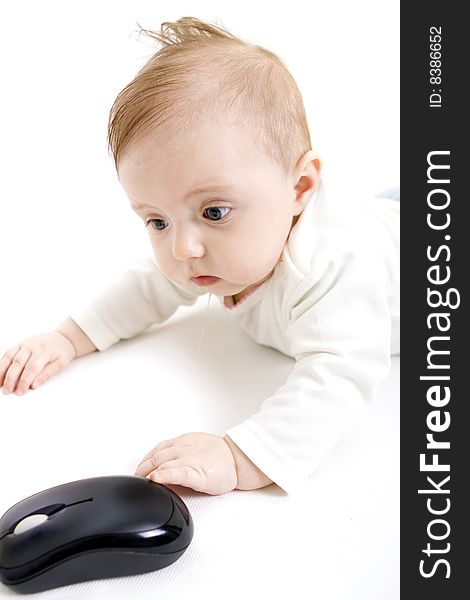 Baby with computer mouse