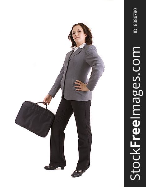 Business woman on a white background