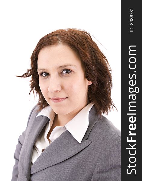 Business woman on a white background