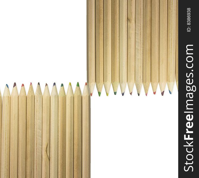 Set of color pencils on a white background. Set of color pencils on a white background