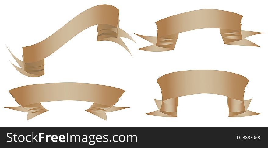 Four yellow banners,vector clipart. Four yellow banners,vector clipart