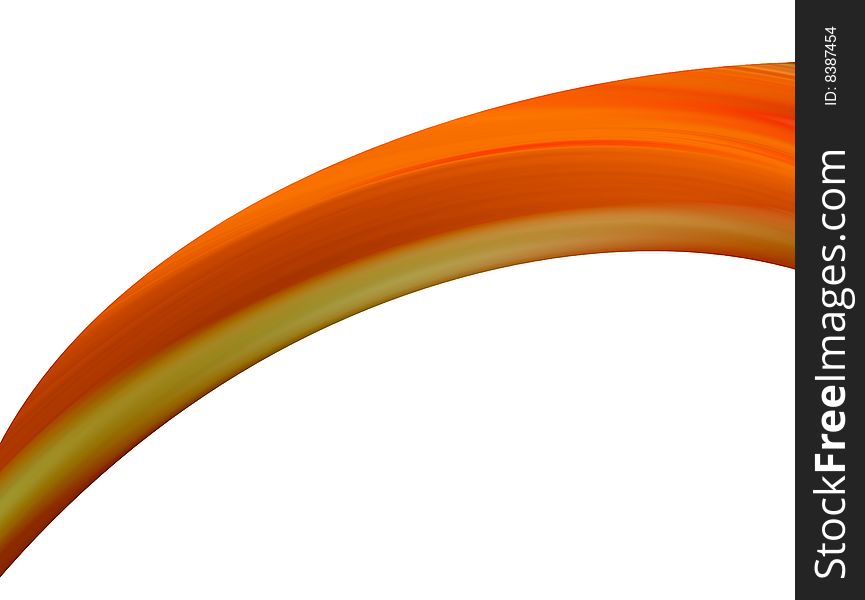 Orange wave on white background. Abstract illustration