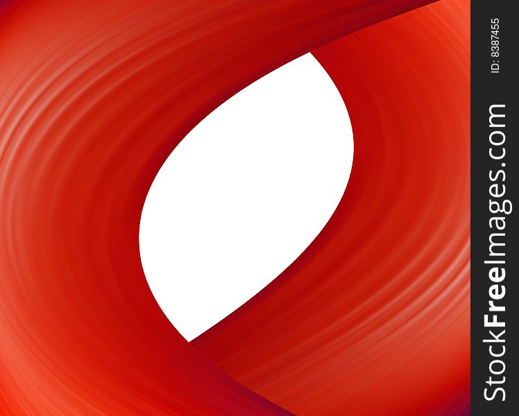 Red wave on white background. Abstract illustration