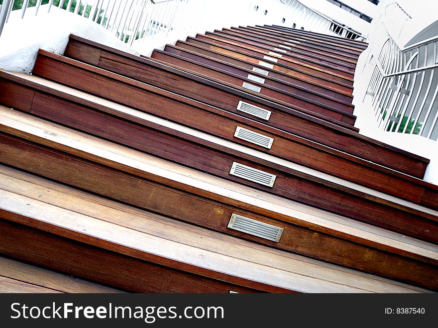 Shopping Complex Outdoor Wooden Stairs