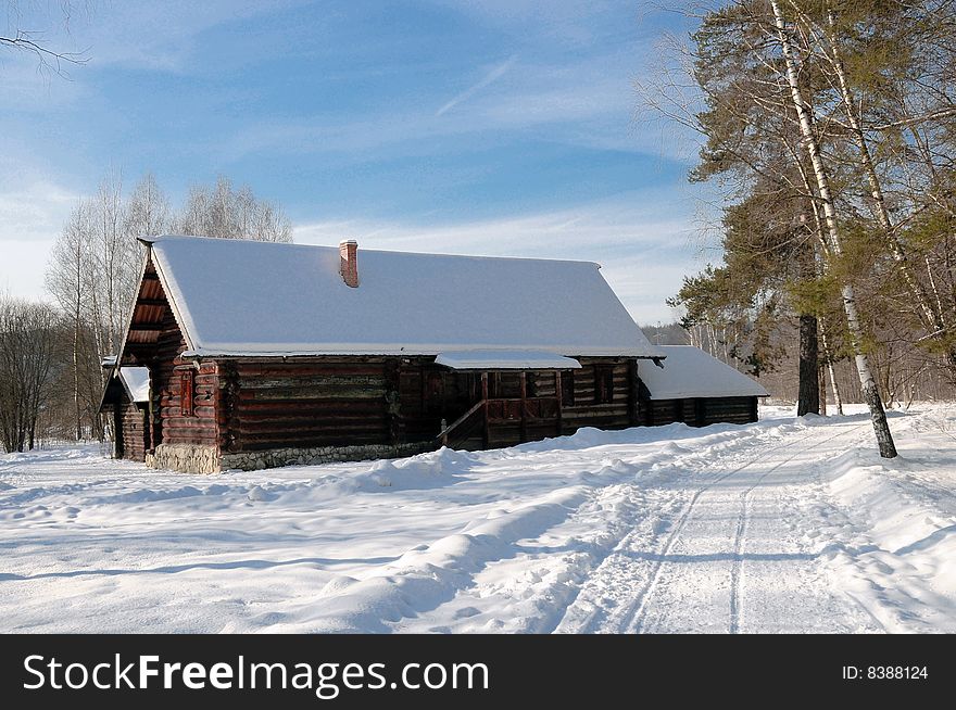 The house of the peasant in Russian village. Winter. The house of the peasant in Russian village. Winter.