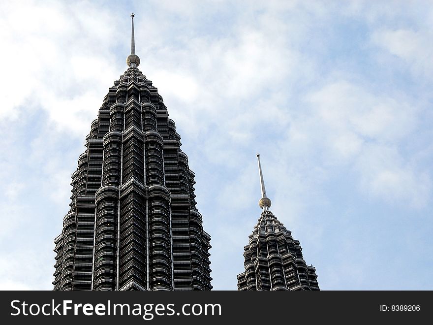 Detail of one of the Petronas Twin Towers. Detail of one of the Petronas Twin Towers