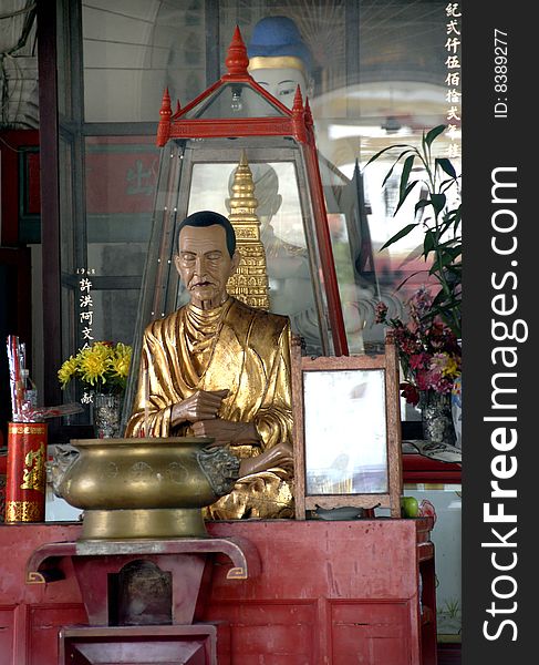 Asien Temple with an unusual sculpture of Buddha. Asien Temple with an unusual sculpture of Buddha