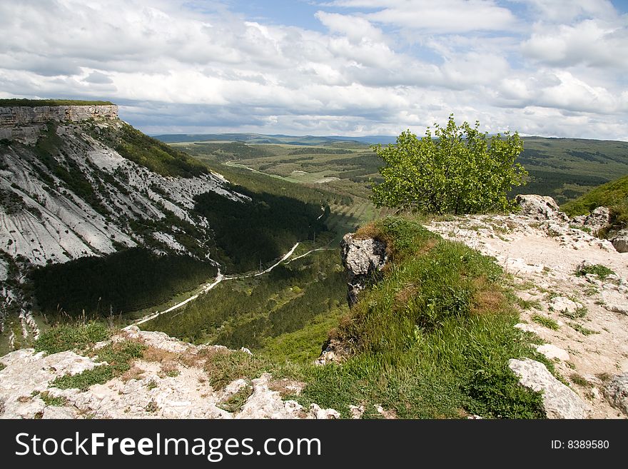 Canyon near Chufut-Kale. Crimea, Ukraine