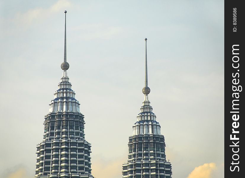 Details of Twin Towers before sunset. Details of Twin Towers before sunset