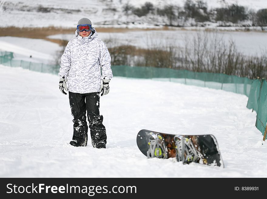 Young Adult Male Snowboarder