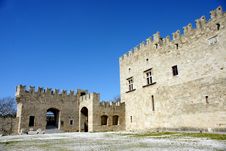 Exterior Of A Medieval Castle In Rhodes Island Royalty Free Stock Photo Exterior Of A Medieval Castle In Rhodes Island Royalty Free Stock Photo