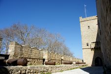 Old Canons In A Medieval Castle Rhodes Stock Photo Old Canons In A Medieval Castle Rhodes Stock Photo