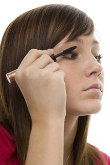 Portrait Teenager With Mascara Stock Photography